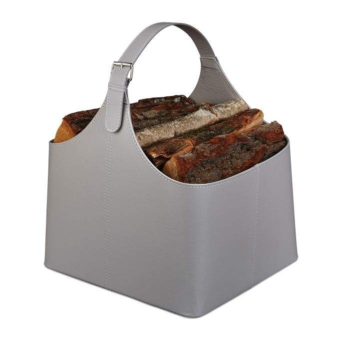 Trækurv imiteret læder Mørkegrå