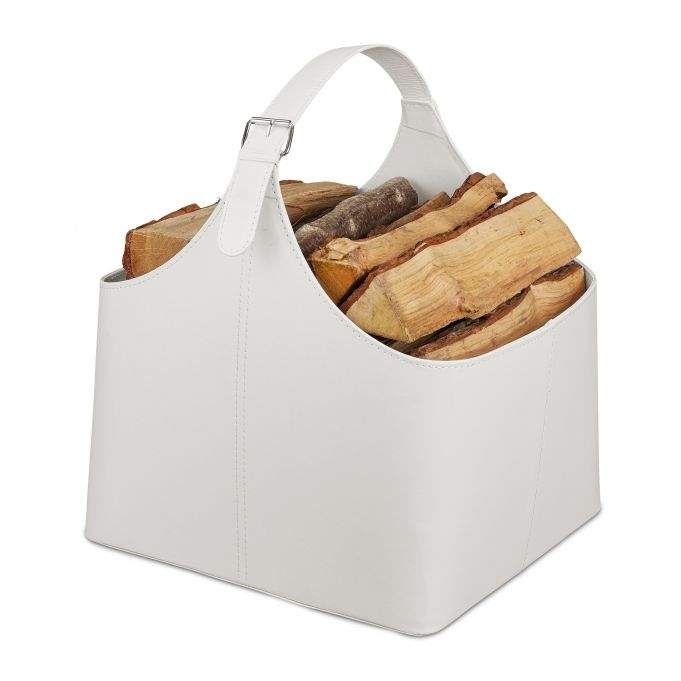 Trækurv imiteret læder Creme White