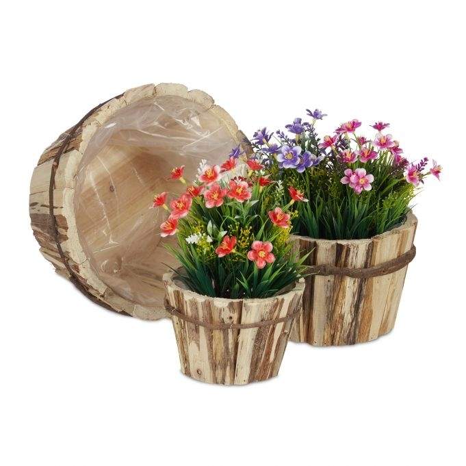 Blomsterpotte i træ i 3 størrelser