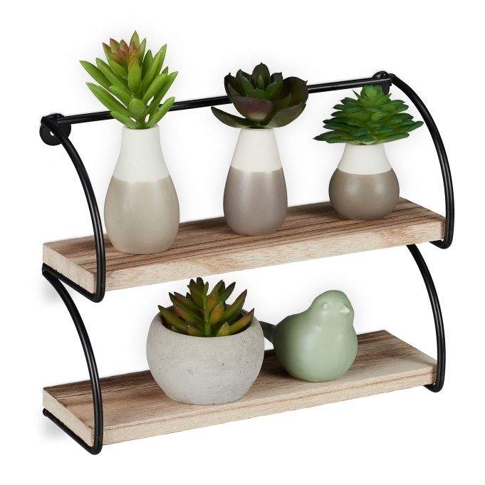 Væghylde i industriel stil 2 hylder