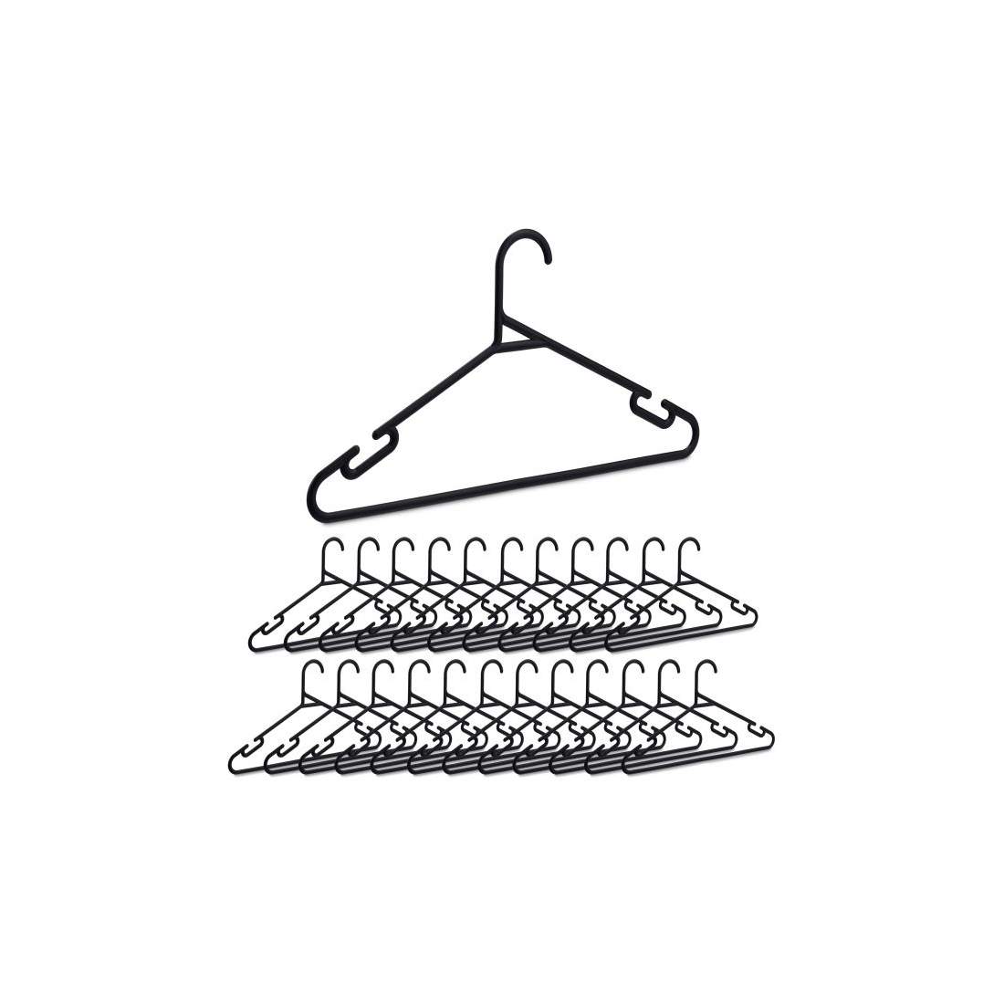 set om 24 klädhängare i svart plast | Mode & Accessoarer - Kläder | Pryloteket