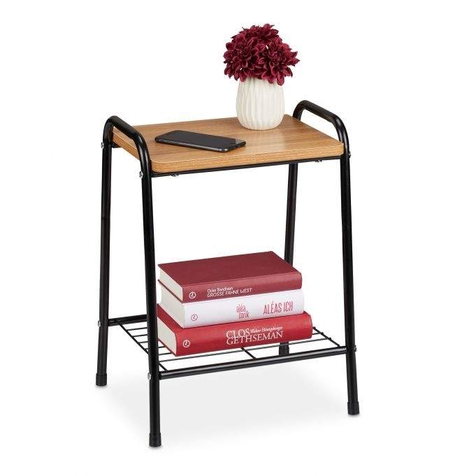 Sidobord i trälook och metall | Hem & Hobby - Hem & Hushåll - Sovrum | Pryloteket