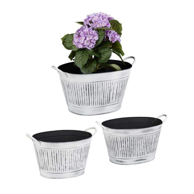 Metalbadekar vintage sæt med 3