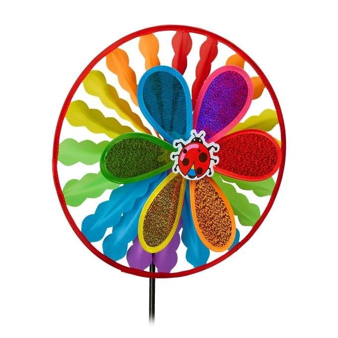 Farverig vindmølle til fuglebekæmpere