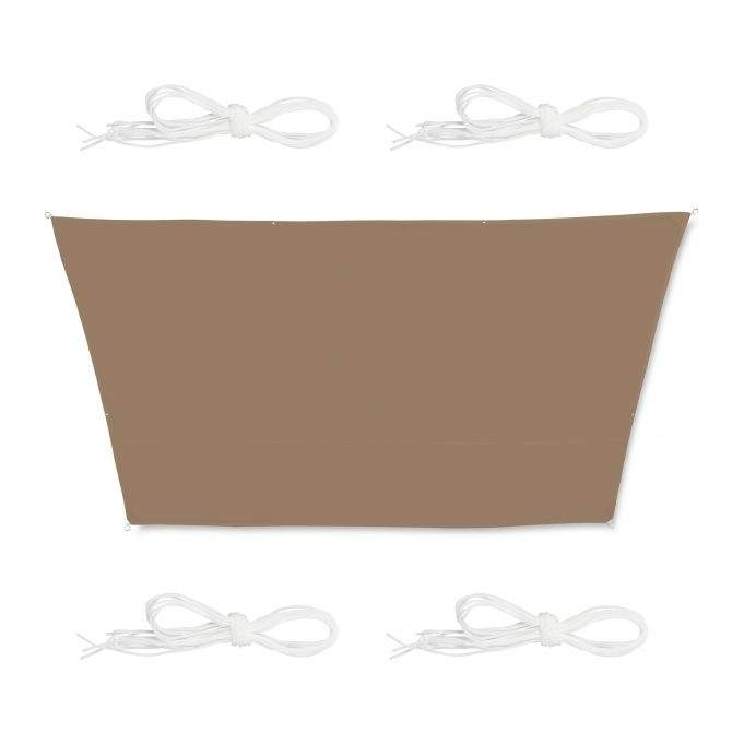 Solsejl trapezformet kaffebrun