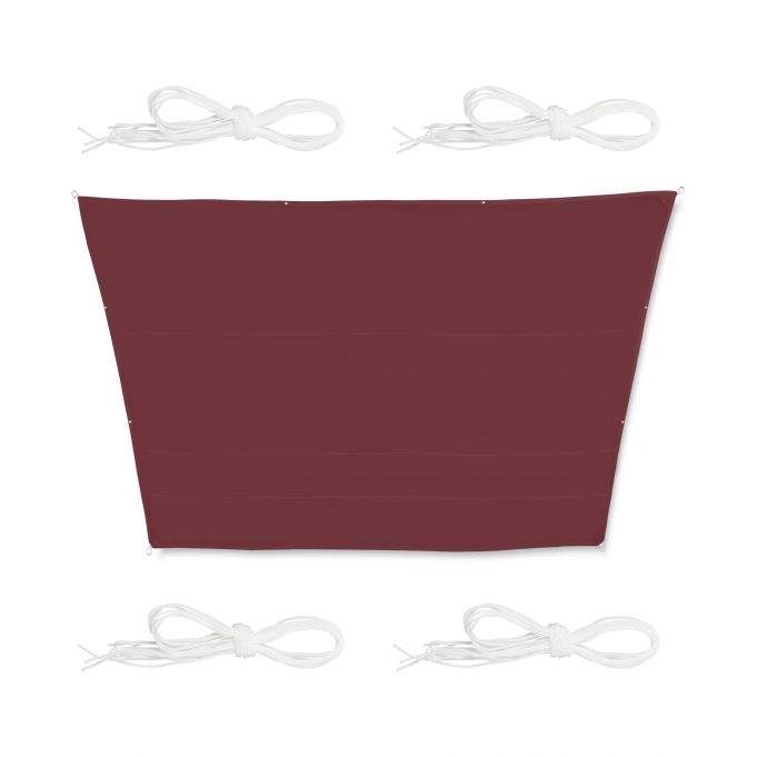 Solsejl trapezformet rødbrun