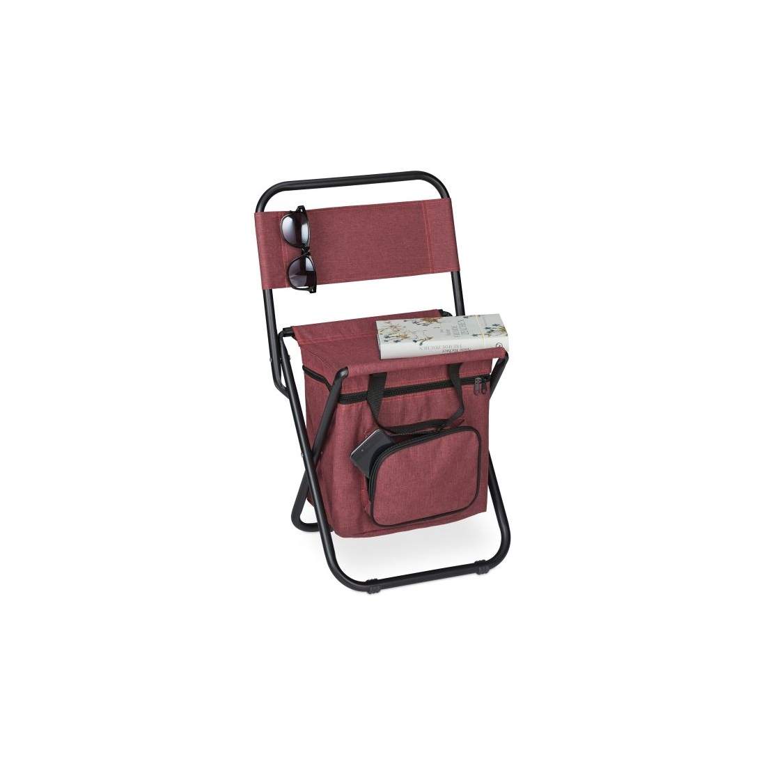 Campingstol med rött ryggstöd | Sport & Fritid - Friluftsliv & Camping - Fiskeutrustning | Pryloteket