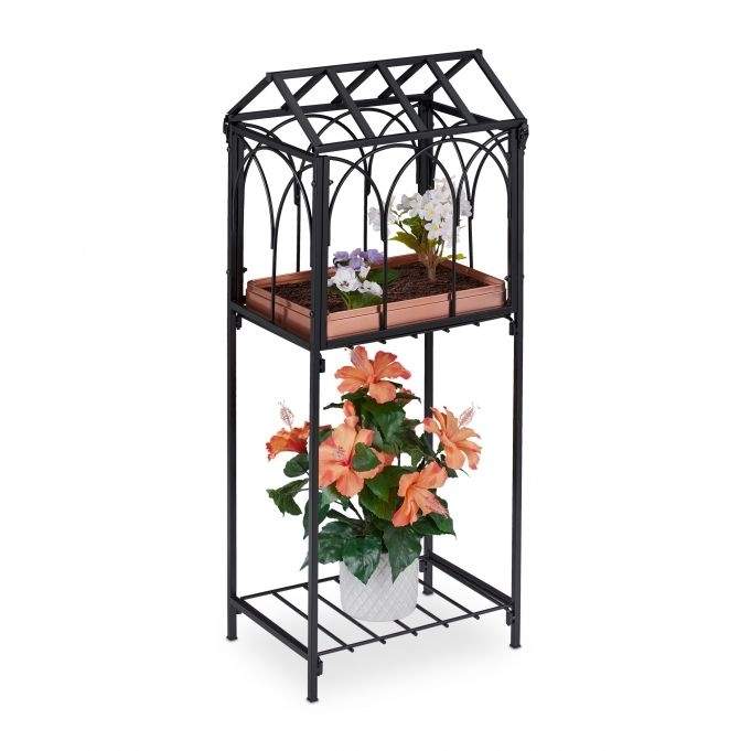 Plantestativ i metal med tag