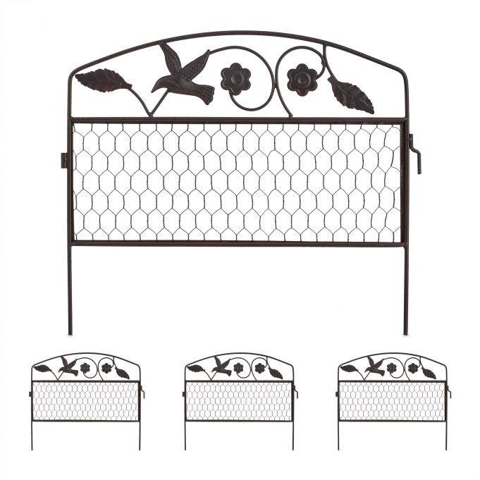 Rabat hegn 4 paneler mørkebrun