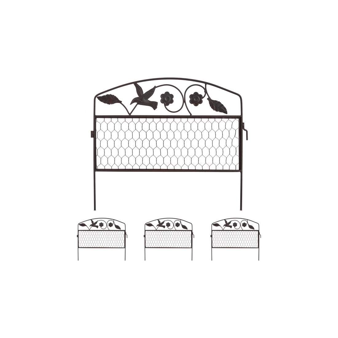 Rabattstaket 4 paneler mörkbrunt | Hem & Hobby | Pryloteket