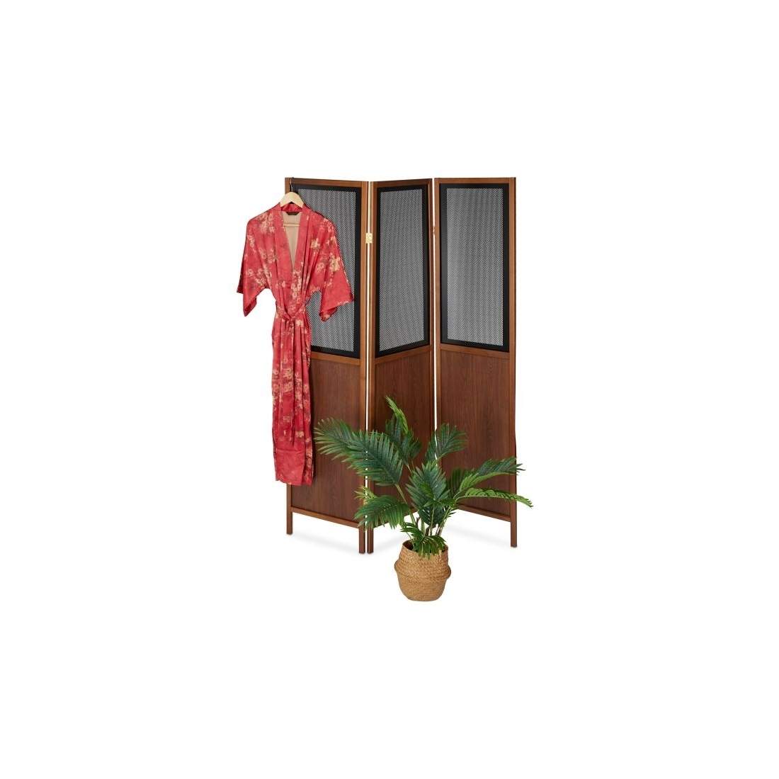 Skärmvägg med valnötslook