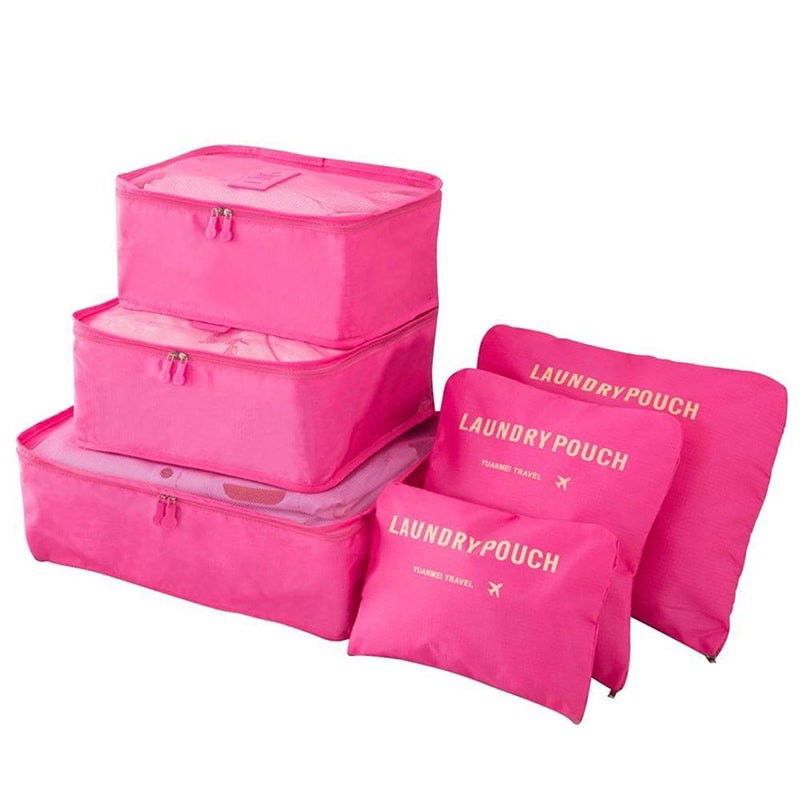 Organiseringssæt til Rejsetasker - Mørkrosa