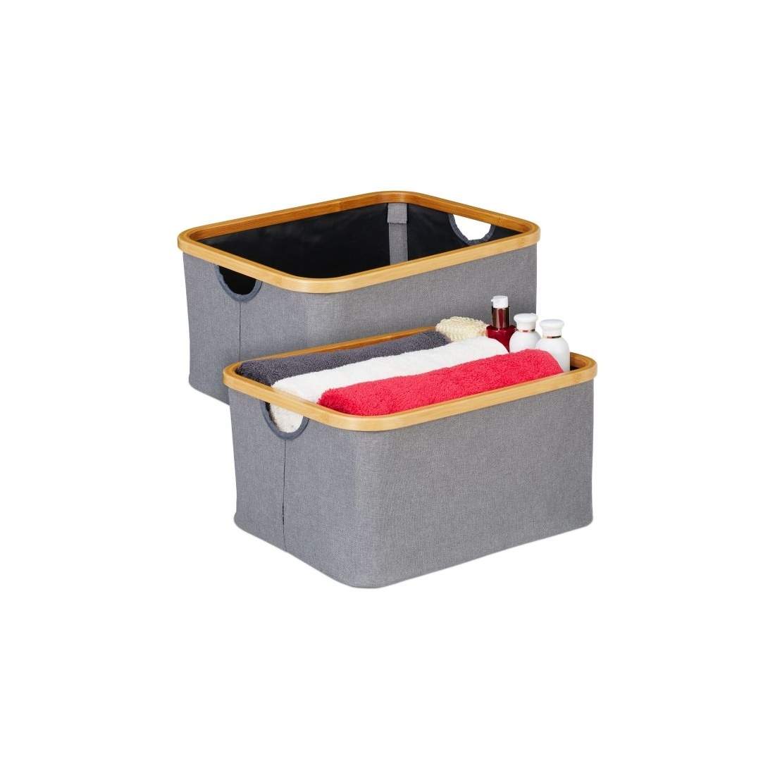 Förvaringskorgar i tyg om 2 | Hem & Hobby - Hem & Hushåll - Textil - Handdukar | Pryloteket