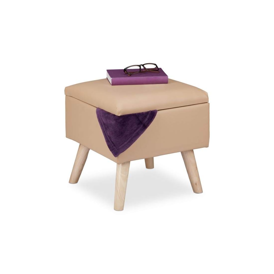 Pall med förvaringsutrymme Konstläder | Hem & Hobby | Pryloteket