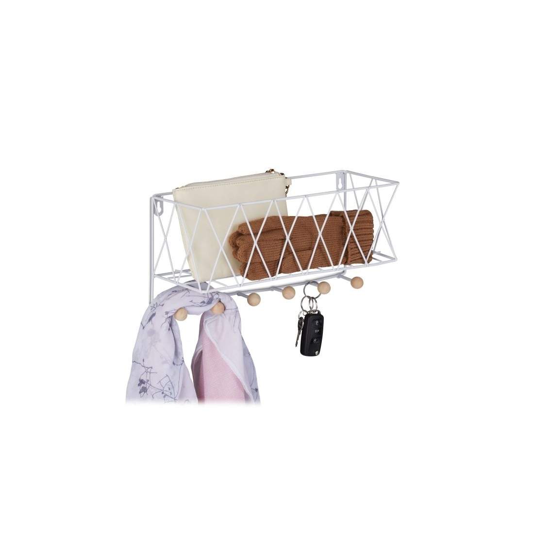 Vägghylla med kroklist | Mode & Accessoarer - Accessoarer | Pryloteket
