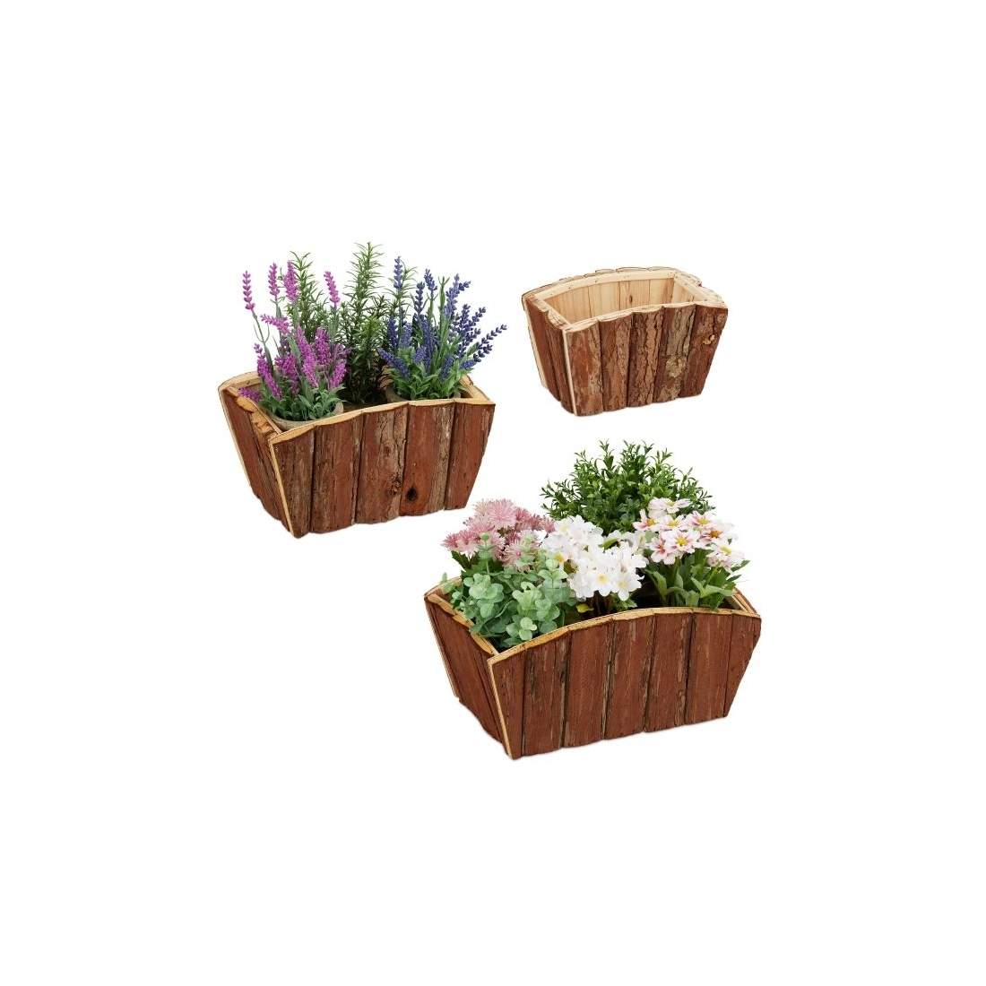 Blomlåda Trä Uppsättning med 3 | Hem & Hobby - Hem & Hushåll - Trädgårdsartiklar - Blomlåda | Pryloteket