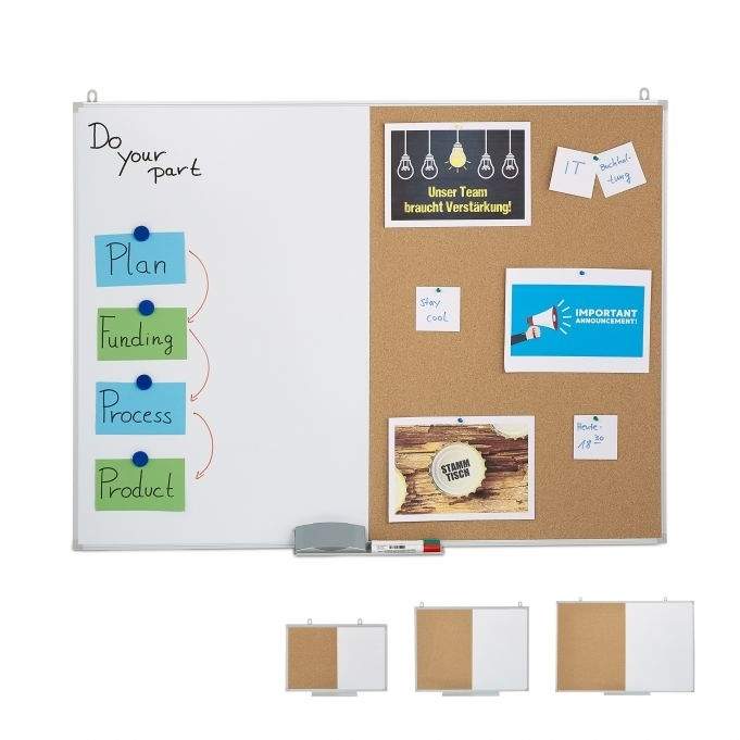 Kombination af opslagstavle og magnettavle