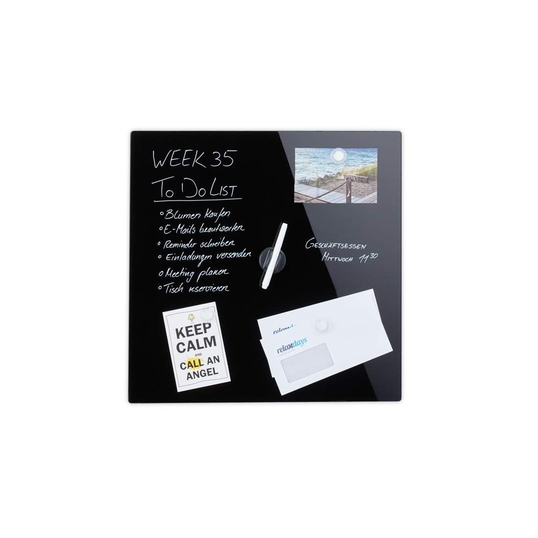 Magnettavla i svart glas | Elektronik - Tillbehör Mobil & Surfplatta - Mobiltillbehör - Mobilkablar - Tillbehör | Pryloteket