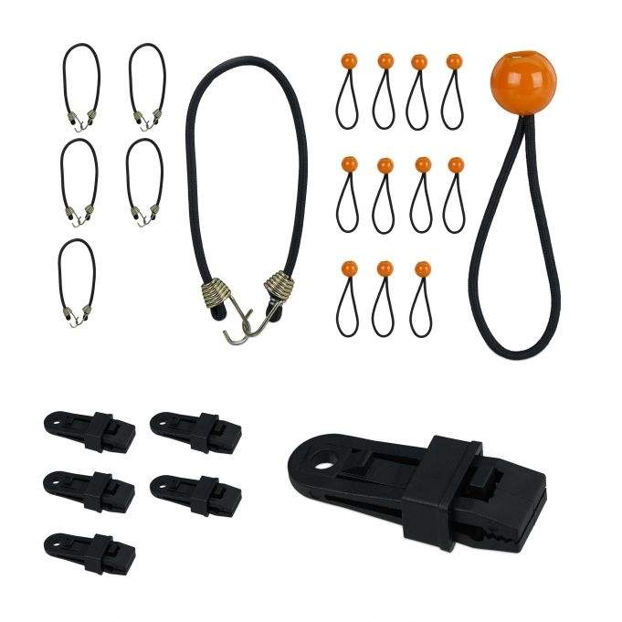 Strammere til presenninger, sæt med 24 stk