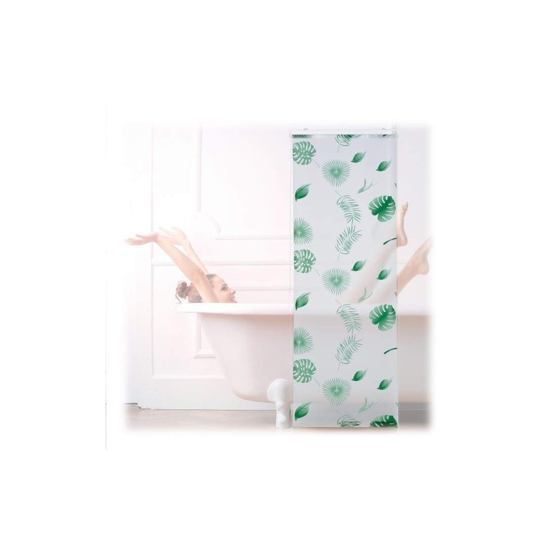 Rullgardin för dusch Bladen gröna | Hem & Hobby - Hem & Hushåll - Badrum - Duschdraperi | Pryloteket