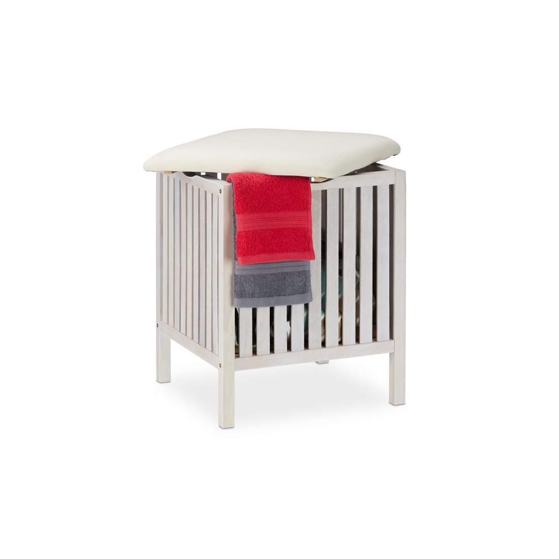 Vit tvättkorg med säte | Hem & Hobby - Hem & Hushåll - Tvätt - Tvättkorgar | Pryloteket