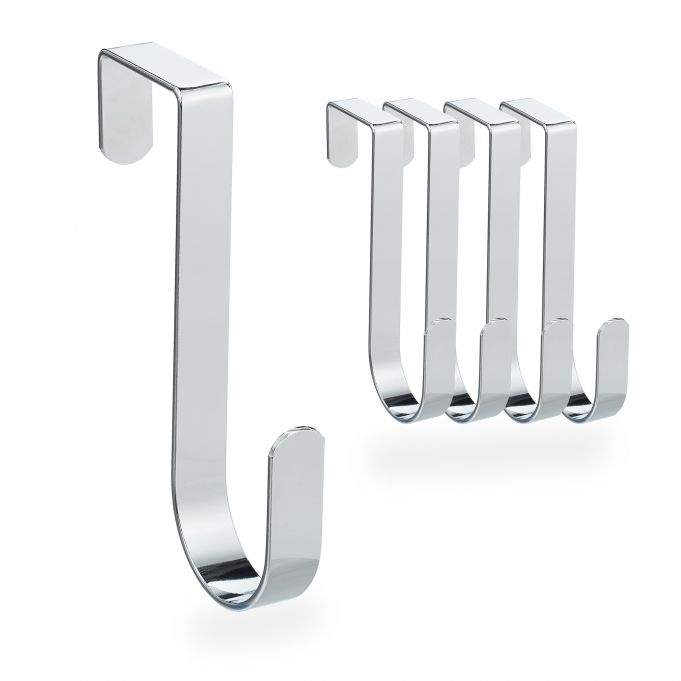 5 stk. dørkroge i rustfrit stål
