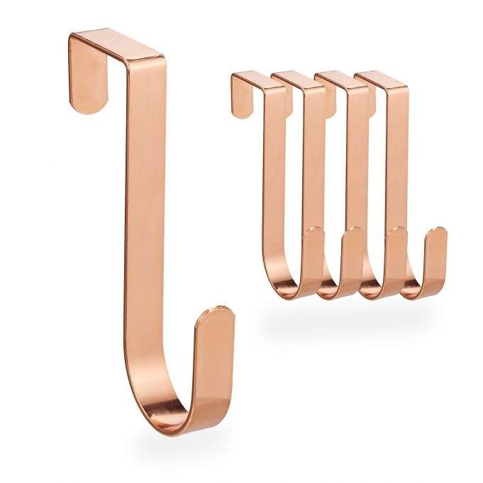 5 stk. dørkroge i rustfrit stål