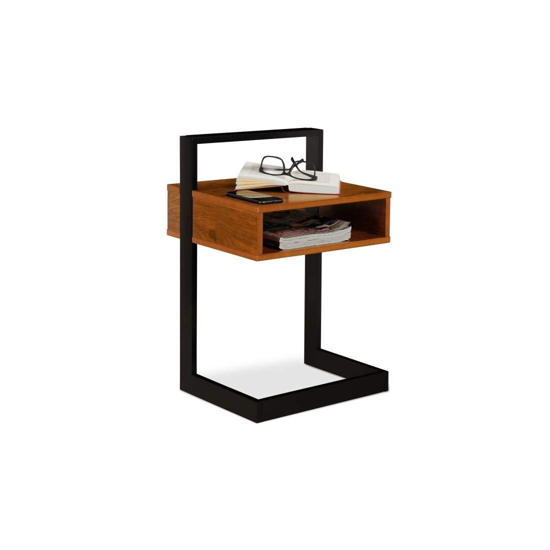 Sidobord valnötslook med fack | Hem & Hobby - Hem & Hushåll - Sovrum | Pryloteket