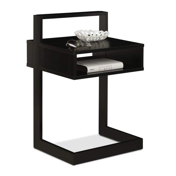 Sidebord med opbevaringsrum sort