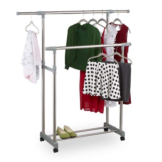 Tøjbøjle med to tøjstænger