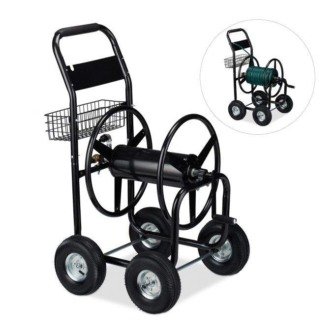 Metal slangevogn i XL, sort