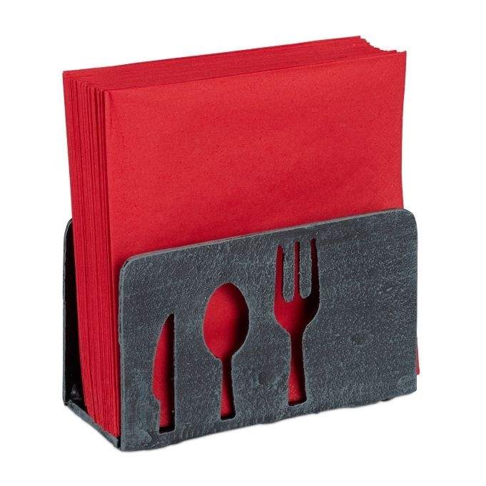 Servietstativ støbejernsbestik motiv