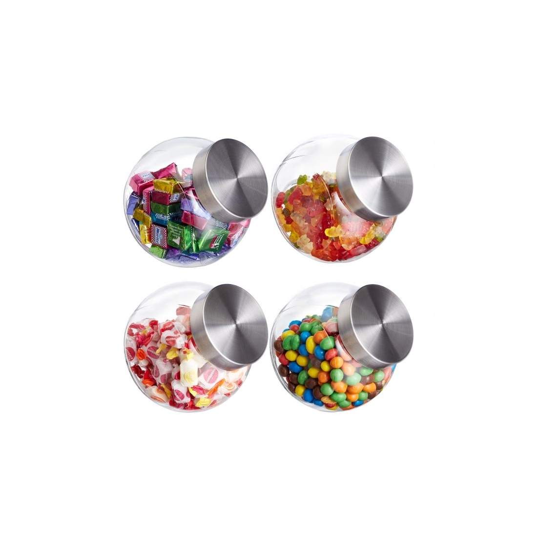 Godisburkar 1,5 l set om 4 | Hem & Hobby - Hem & Hushåll - Kök - Köksredskap - Lock | Pryloteket