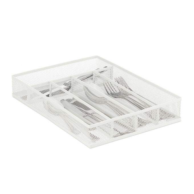 Bestikbakke metal hvid