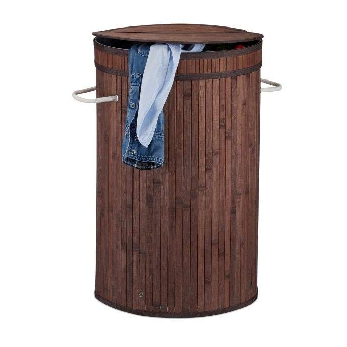 Bambus vasketøjskurv med låg