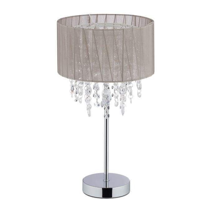 Stor bordlampe organza krystal