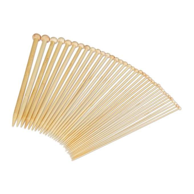 Bambus strikkepinde - sæt med 36 strikkepinde