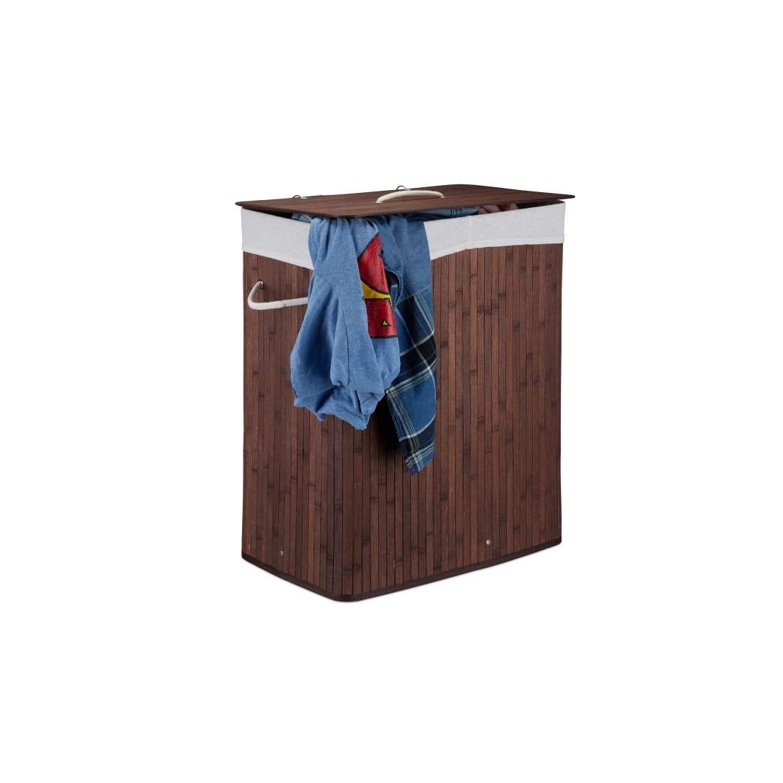 Tvättkorg i bambu med 2 fack | Hem & Hobby - Hem & Hushåll - Tvätt - Tvättkorgar | Pryloteket