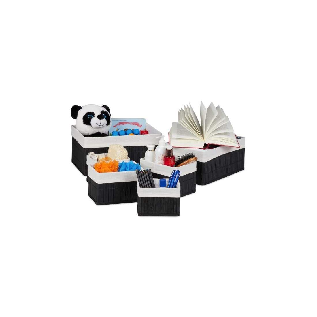 Bambu förvaringskorgar - set om 6 | Hälsa & Skönhet - Smink & Tillbehör - Smink | Pryloteket