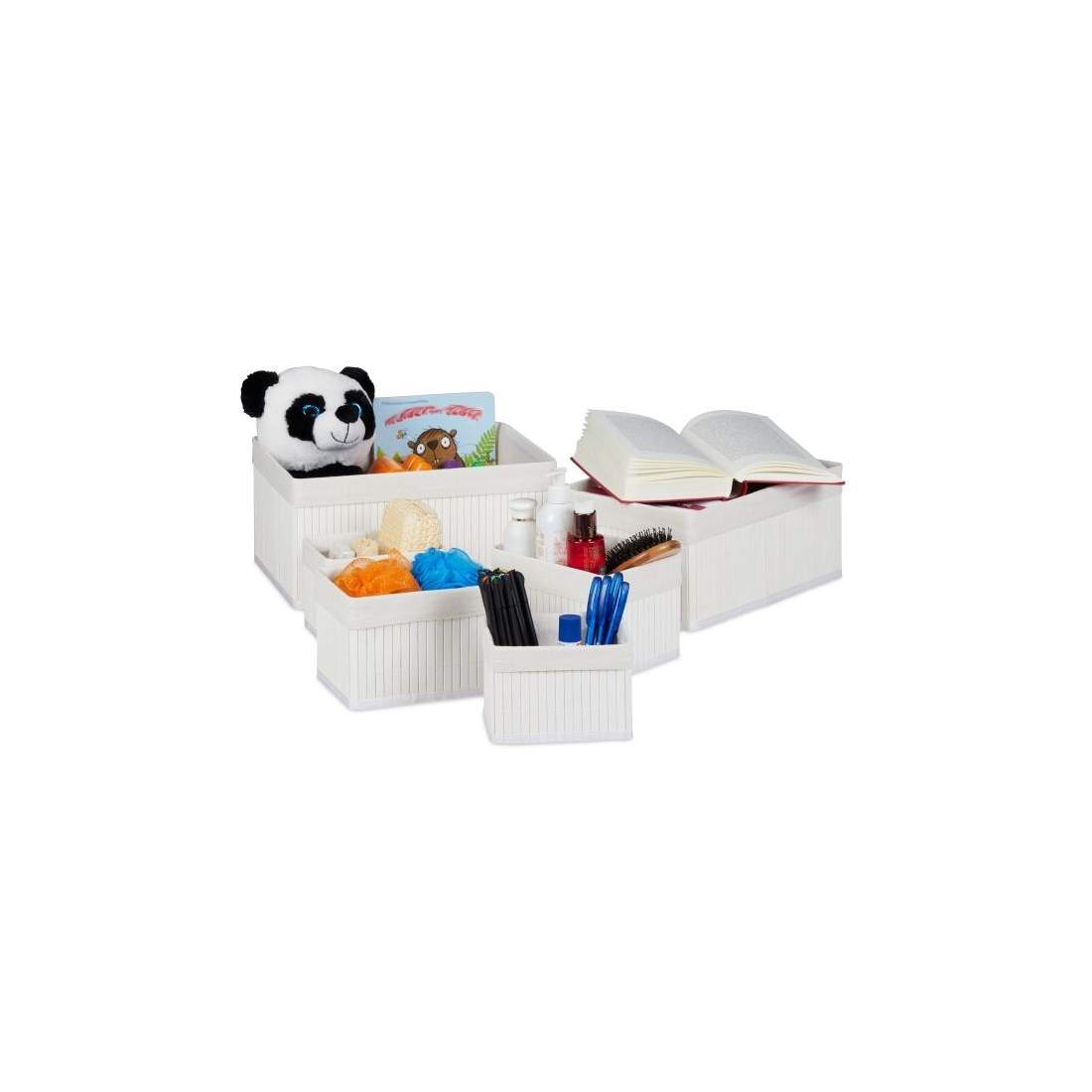 Bambu förvaringskorgar - set om 6 | Hälsa & Skönhet - Smink & Tillbehör - Smink | Pryloteket