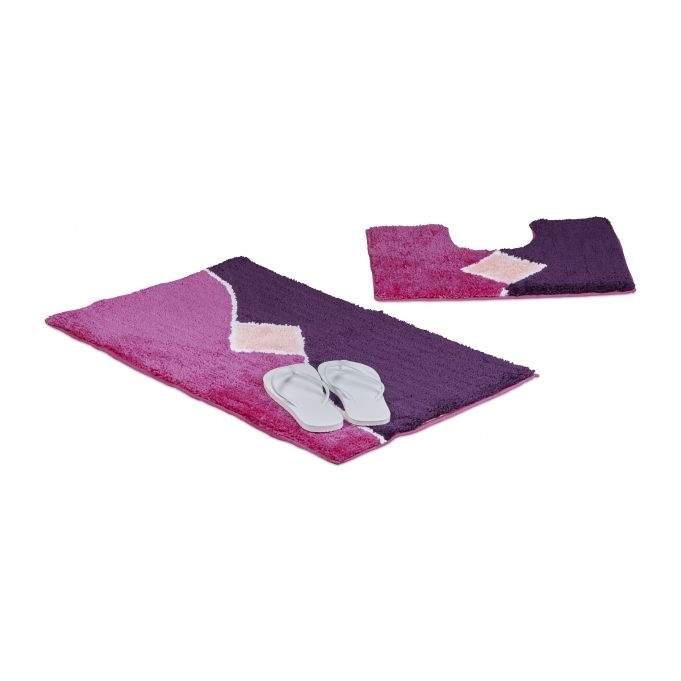 Badeværelsestæppe i sæt af 2 mønstrede
