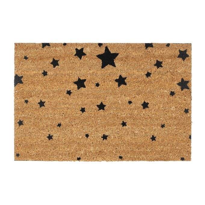 Dørmåtte kokosfiber med stjernemotiv