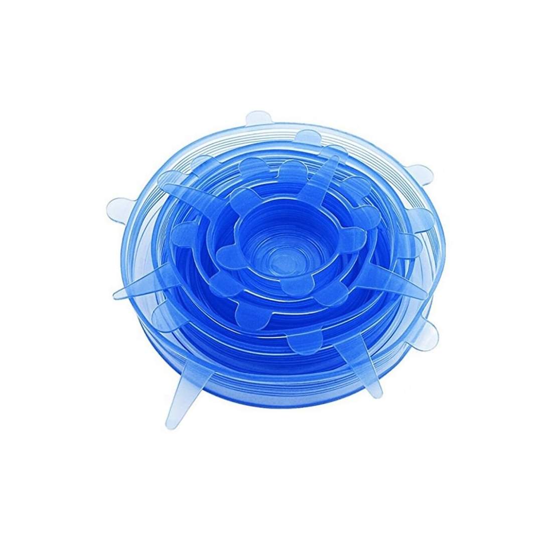 6x Blå Silikonlock | Hem & Hobby - Hem & Hushåll - Kök - Köksredskap - Lock | Pryloteket