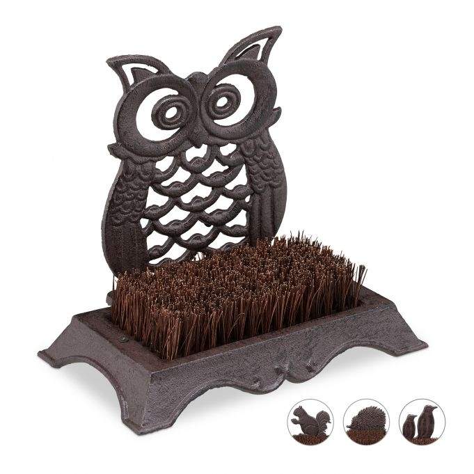 Skobørste i støbejern med dyremotiver