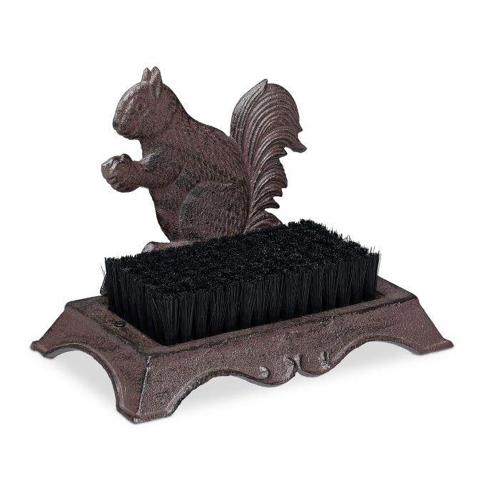 Skobørste i støbejern med dyremotiver