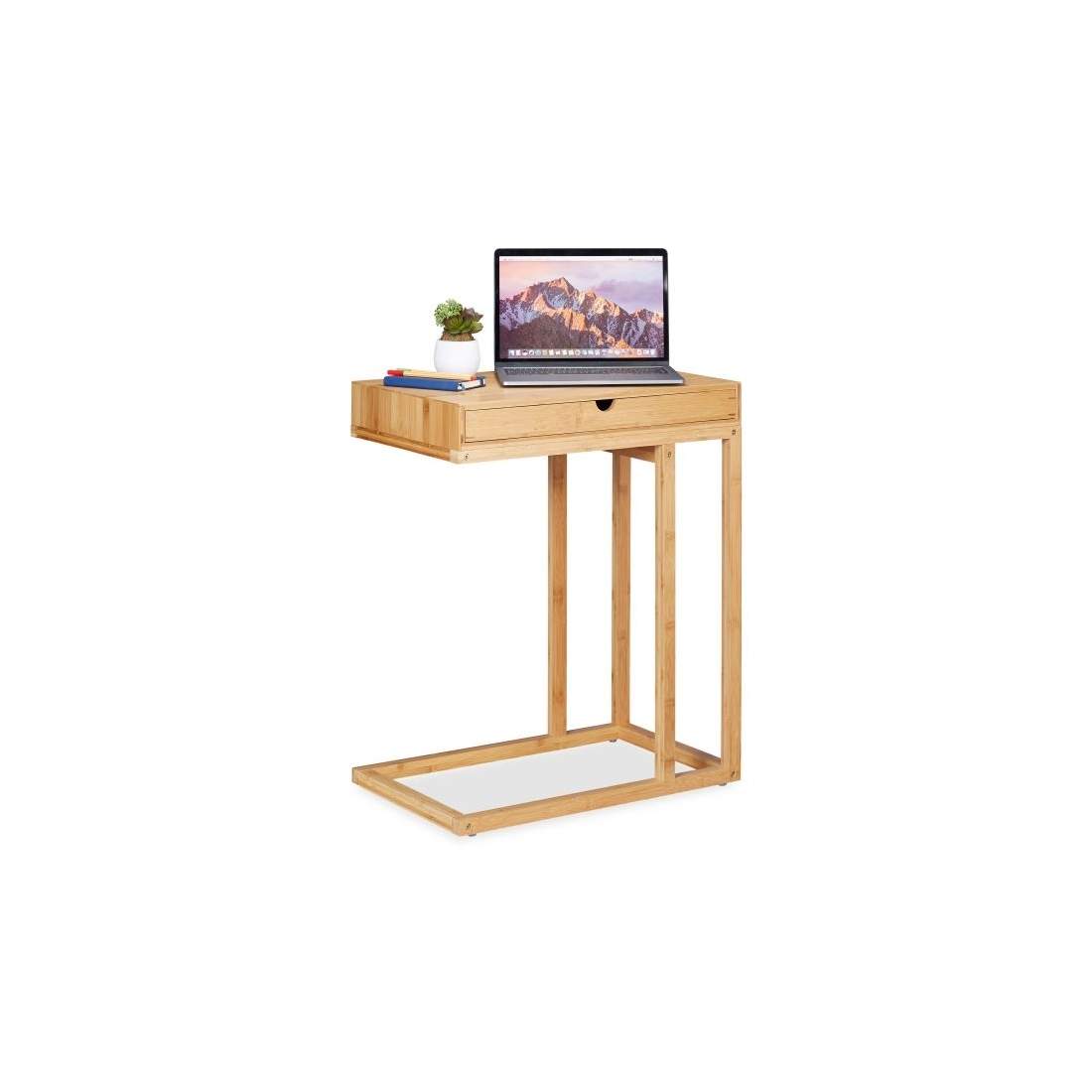 Sidobord av bambu med låda | Hem & Hobby | Pryloteket