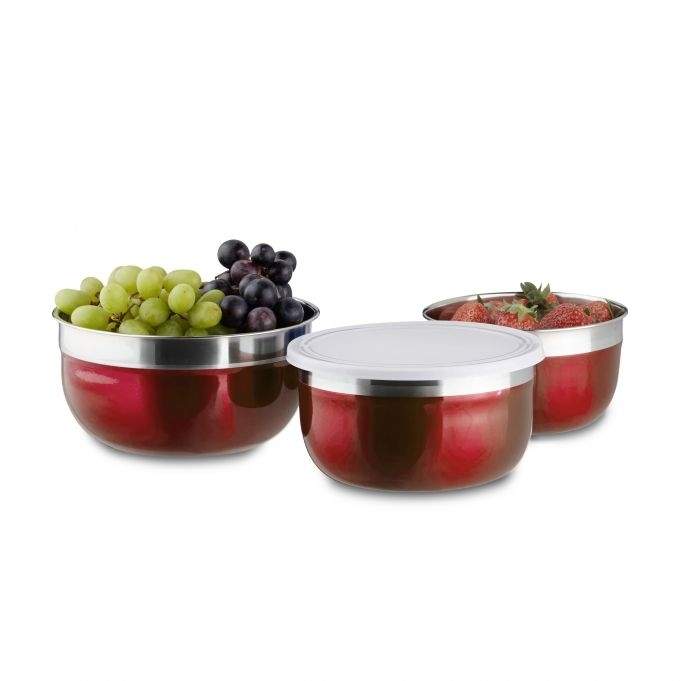 Skålsæt med låg 3 dele