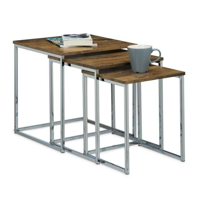 Sidebord i sæt af 3 med metalben