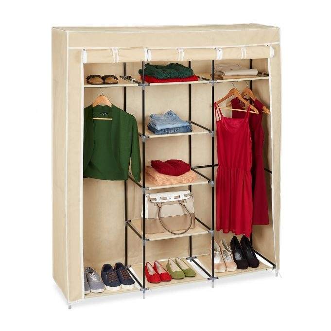 Stofgarderobe XXL med 9 hylder