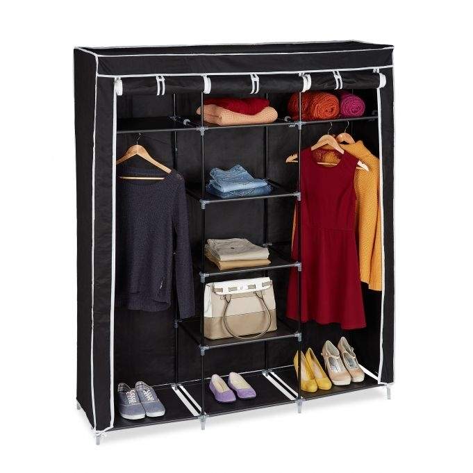 Stofgarderobe XXL med 9 hylder
